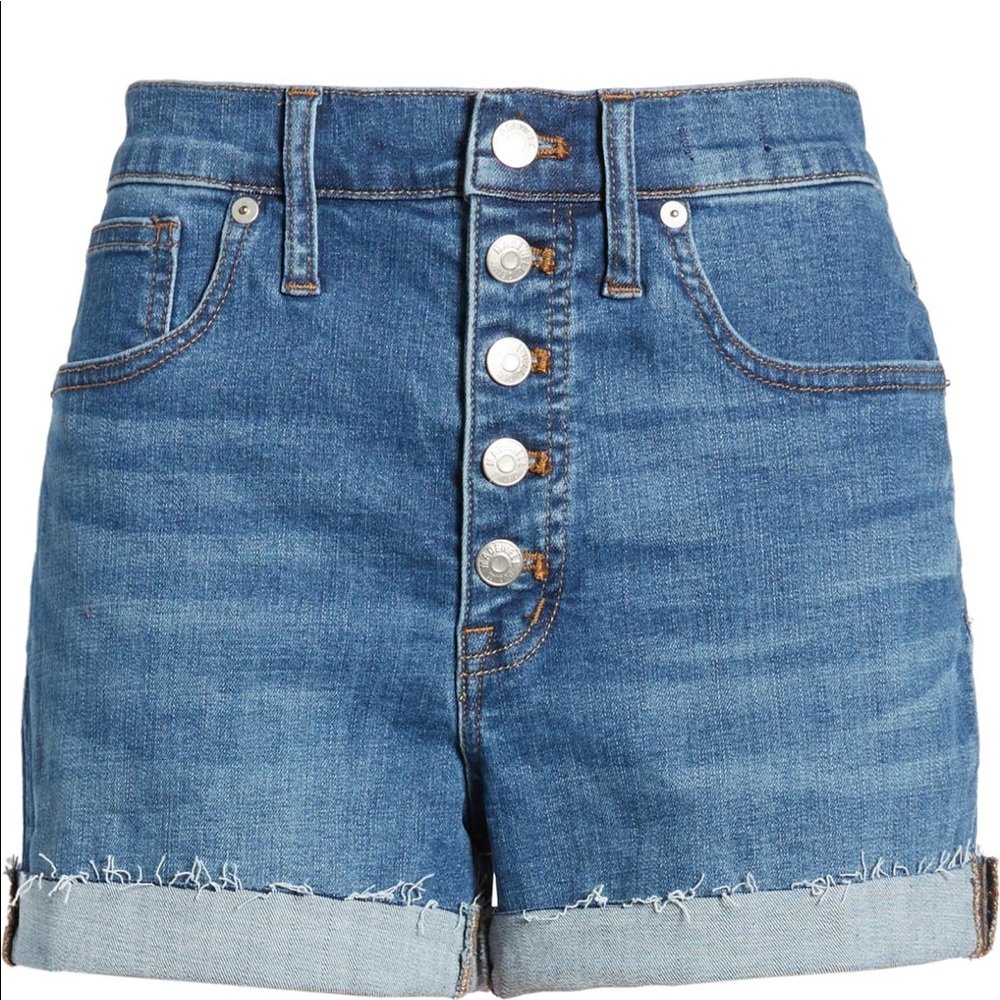 Madewell High Waist Button Up Denim shorts